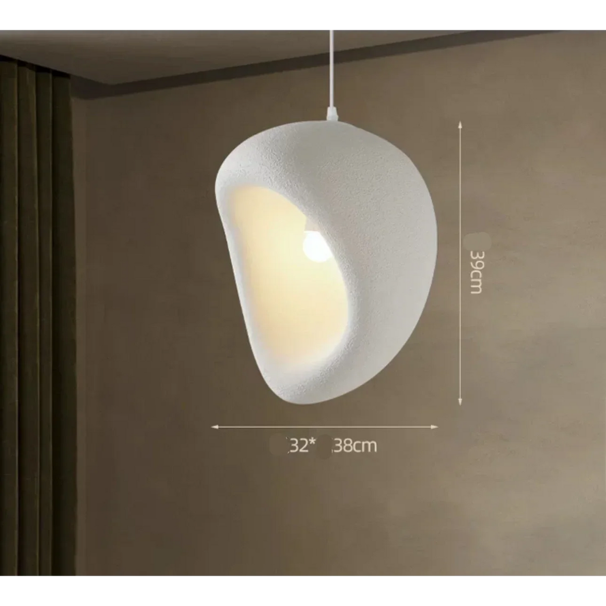Organic Resin Hanging Lamp E27 Socket 110-120V Sculptural Ceiling Light for Dining Room Living Room Bedroom Modern Minimalist Ambient Lighti