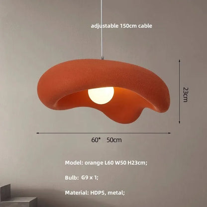 Textured Resin Ceiling Fixture 9 in Black Matte Sculptural Hanging Light Kitchen Island Dining Table Minimalist Organic Shape Adjustable Cab