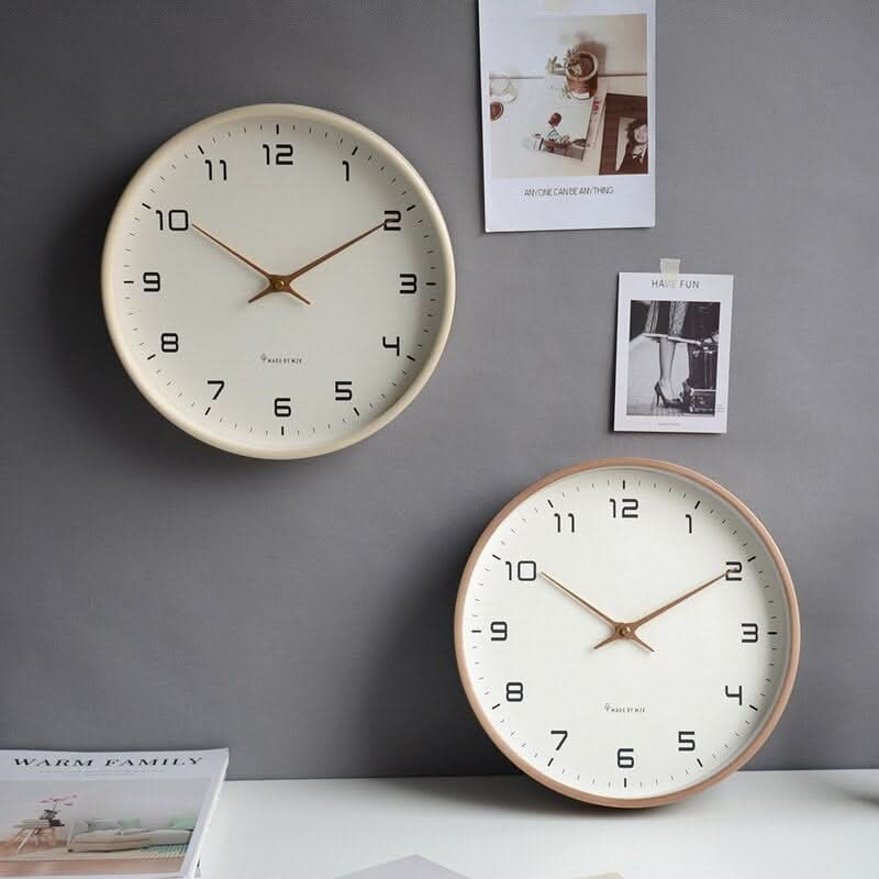 Wall Clock for Living Room, Large Wall Clock with Silent Quartz Movement, Minimalist Wooden Wall Clock for Home Office