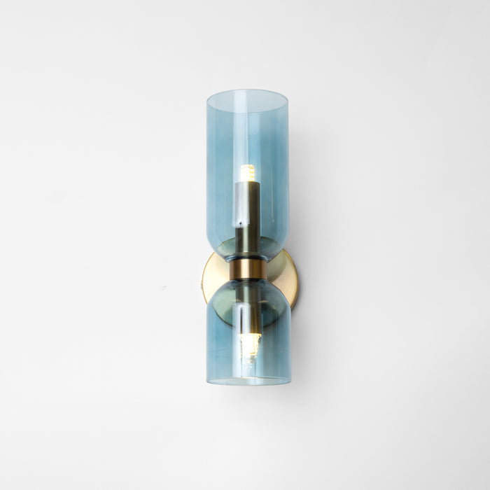 Hardwired Glass Sconce Light E12 Socket for Bedrooms Living Rooms Hallways Indoor Accent Fixture Modern Cylindrical Wall Mount Lighting 110-