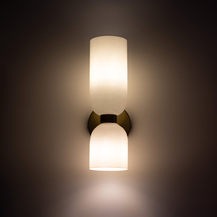 Hardwired Glass Sconce Light E12 Socket for Bedrooms Living Rooms Hallways Indoor Accent Fixture Modern Cylindrical Wall Mount Lighting 110-