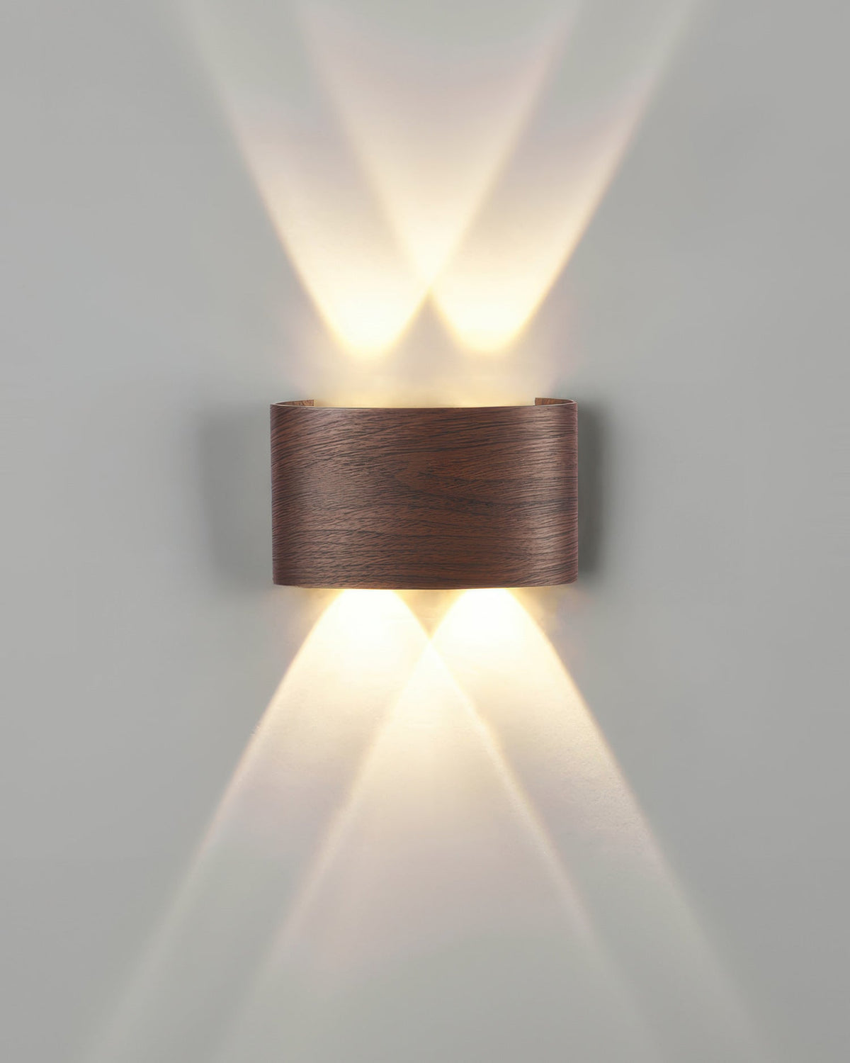 Aluminum Up-Down Sconce 10W 3000K Wood-Grain Indoor Outdoor Hallway Balcony Entryway Modern Bidirectional Ambient Accent Fixture IP65