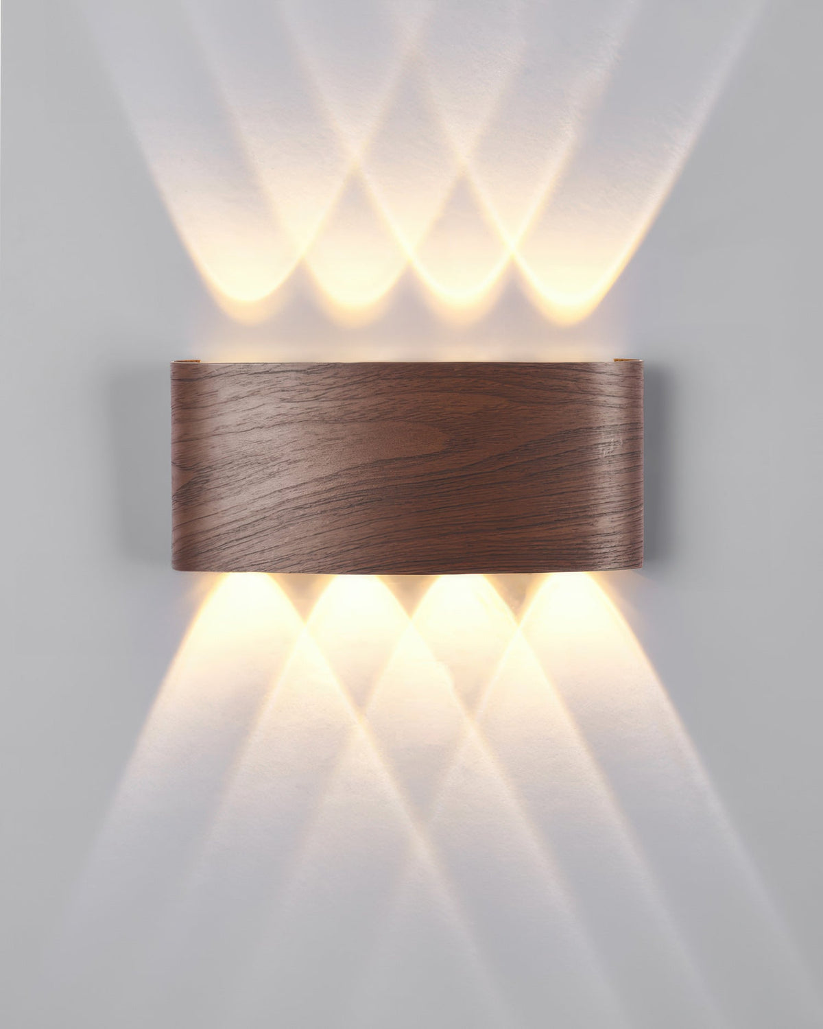 Aluminum Up-Down Sconce 10W 3000K Wood-Grain Indoor Outdoor Hallway Balcony Entryway Modern Bidirectional Ambient Accent Fixture IP65