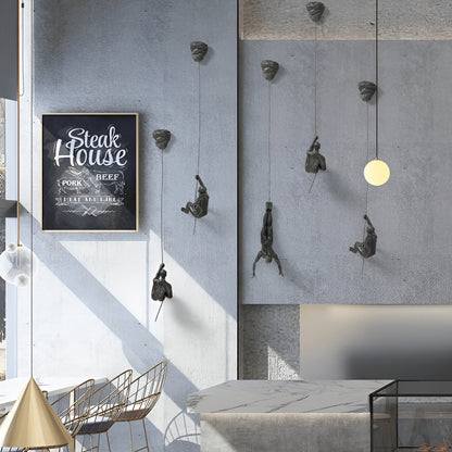 Climbera Wall Art Set - Metal Climbing Men Trio, Modern Industrial Decor