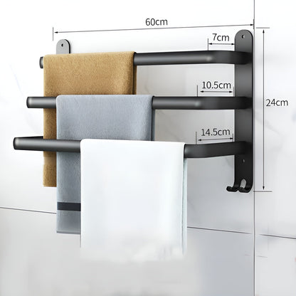 Wesley Towel Rack - Matte Black, 3-Tier Space-Saving Design