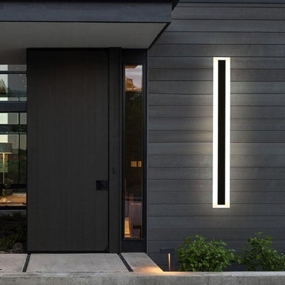 Vertical LED Outdoor Wall Light Fixture – Waterproof Aluminum Sconce for Home Facade, Patio & Entryway – Modern Architectural Exterior