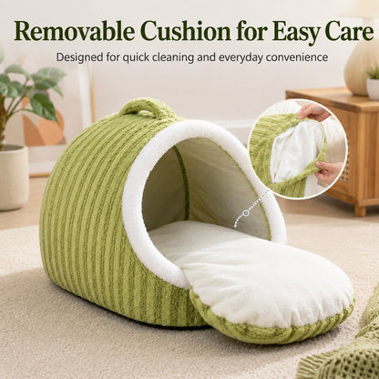 Ortekor Warm Cave Dog Bed for Winter Indoor Sleep - Cozy Enclosed Pet Bed for Small Dogs & Cats