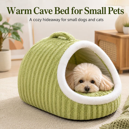 Ortekor Warm Cave Dog Bed for Winter Indoor Sleep - Cozy Enclosed Pet Bed for Small Dogs & Cats