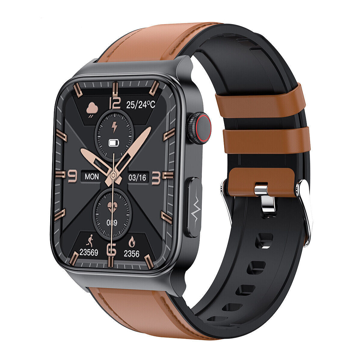 Ortekor Smartwatch with Activity Tracking, Sleep Insights & Smart Notifications | PVC Leather Strap