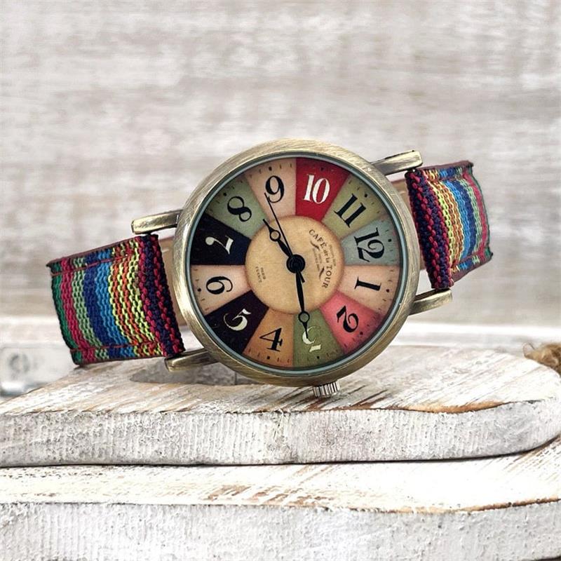 Women's Braided Wristwatch with Vintage Bronze Dial and Adjustable Strap | Gift-Ready Fashion Accessory for Any Occasion