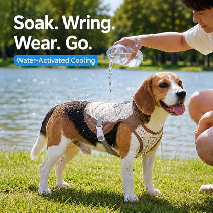 Ortekor Water-Activated Dog Cooling Sun Vest for Summer Walks, Camping & Outdoor Heat Relief
