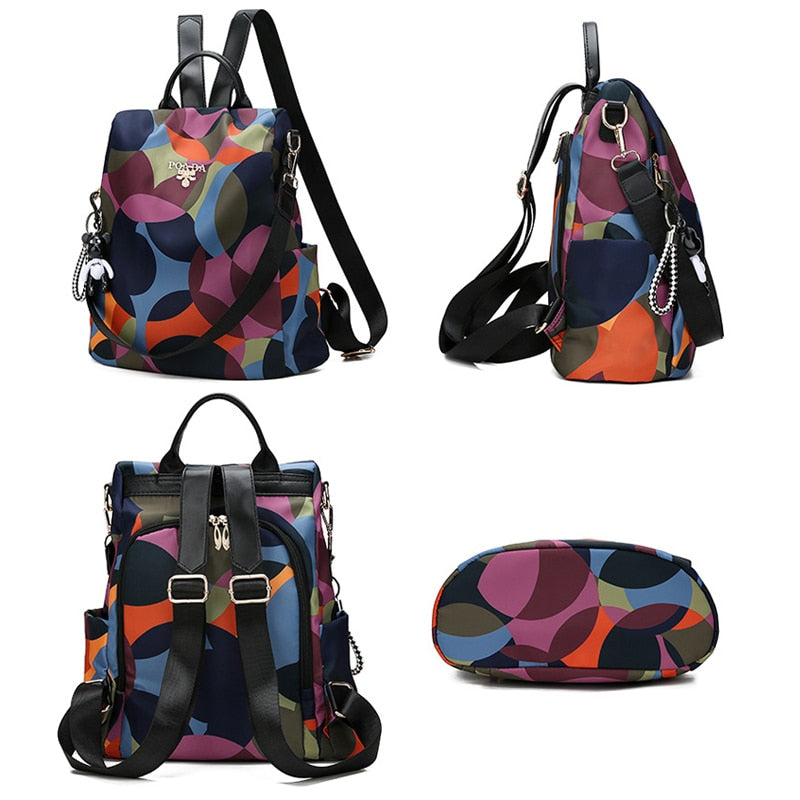 Multi-Pocket Daypack with Hidden Back Access – Water-Resistant Anti-Theft Design