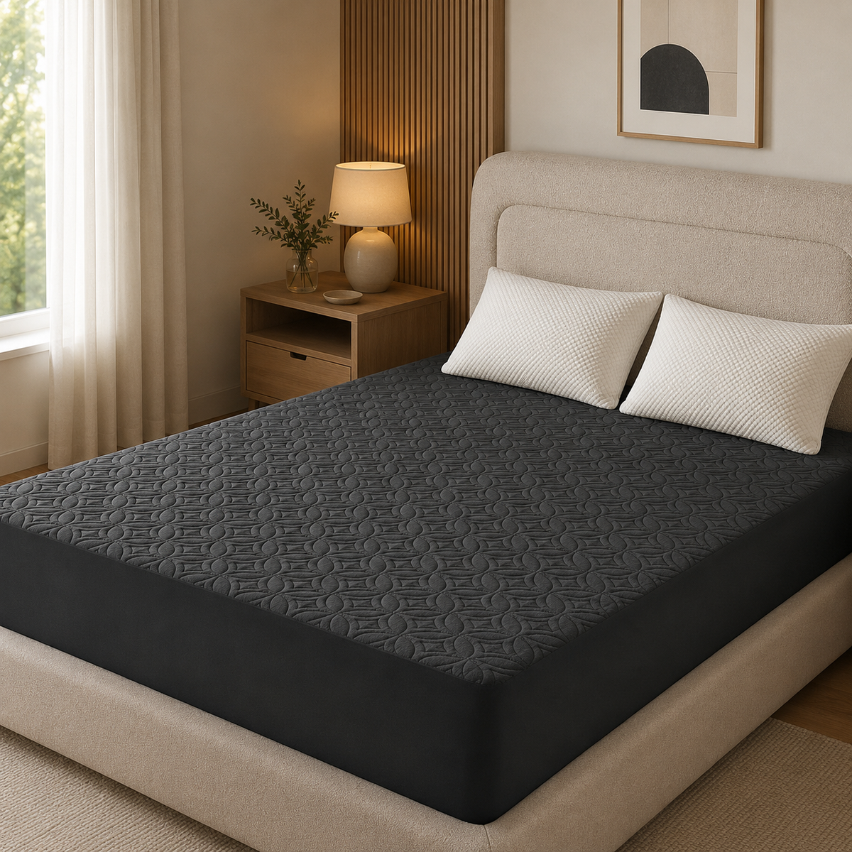 Waterproof Mattress Protector, Quilted Waterproof Mattress Cover with Deep Pocket up to 18 Inch, Fitted Bed Protector