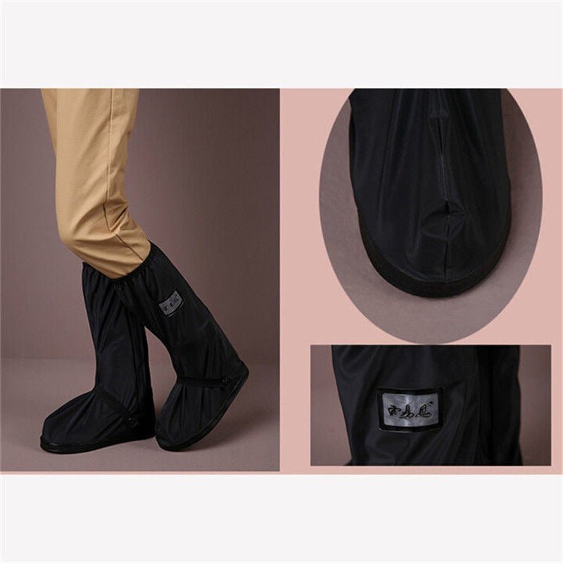 Reusable Shoe Protectors with Non-Slip Tread & Reflective Strip for Rain, Snow & Mud Protection