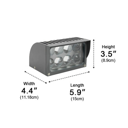 Adjustable Weatherproof LED Floodlight Gray Die-Cast Aluminum Wall Fixture 20W 30W 50W 80W Accent Security Lighting Residential Commercial H