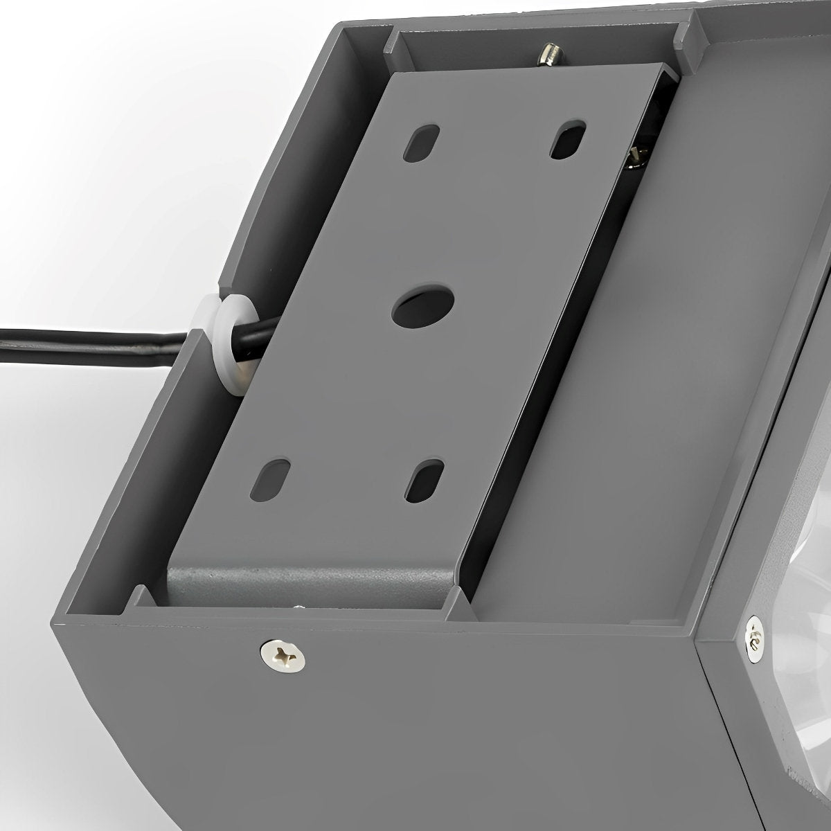 Adjustable Weatherproof LED Floodlight Gray Die-Cast Aluminum Wall Fixture 20W 30W 50W 80W Accent Security Lighting Residential Commercial H