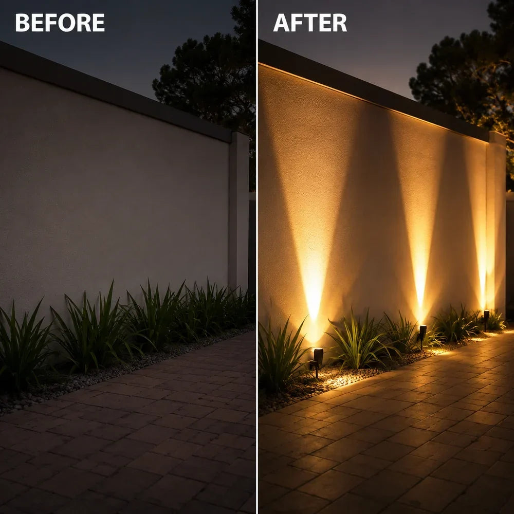 Outdoor Solar Garden Spotlight with Adjustable Beam – Rechargeable Stake Light for Yard, Walkway & Patio Lighting
