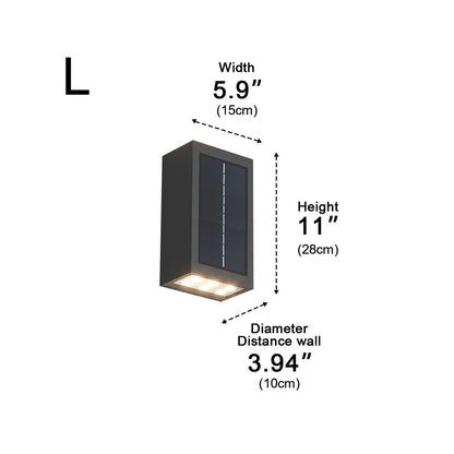 Outdoor Wall Sconce LED 8 in Architectural Up-Down Light Matte Black Aluminum Waterproof Fixture Entryway Patio Garden Pathway Driveway Exte
