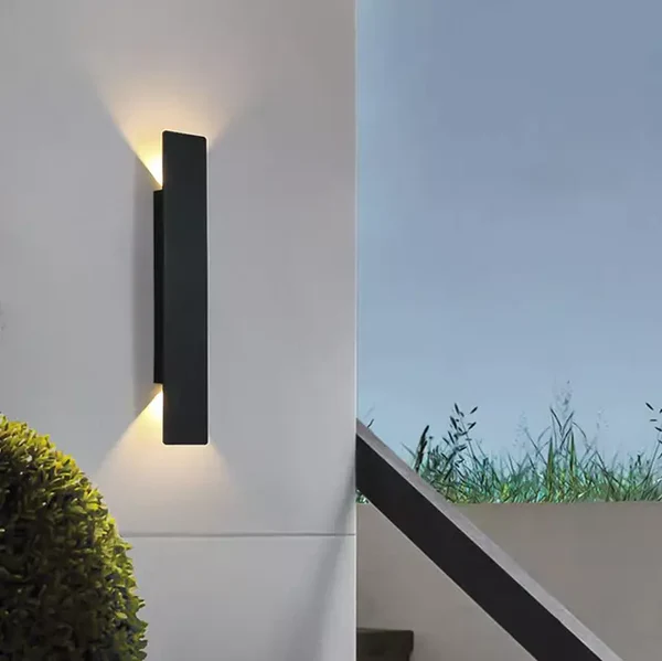 Outdoor LED Wall Light Aluminum Waterproof Sconce Modern Slim Strip Design for Patio Garden Facade Warm White Cold White
