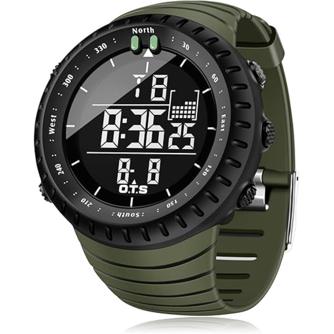 Digital Sports Watch for Men Shock Resistant Waterproof Alarm LED Backlight Tactical Wristwatch for Running Hiking Swimming Outdoor Activiti