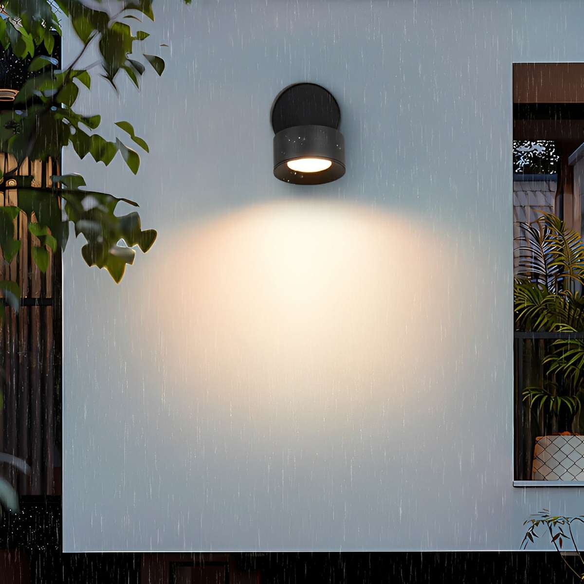 Outdoor LED Spotlight with Adjustable Head 12W Aluminum Wall-Mount Light for Garden Patio Entryway Landscape