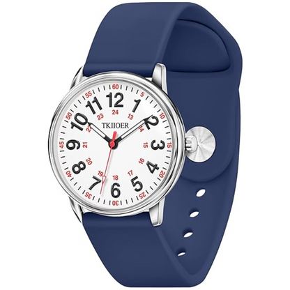 Clip-On Fob Watch for Nurses & Healthcare Workers with Luminous Dial 12/24 Hour Second Hand 164 ft Waterproof for Medical Students CNAs