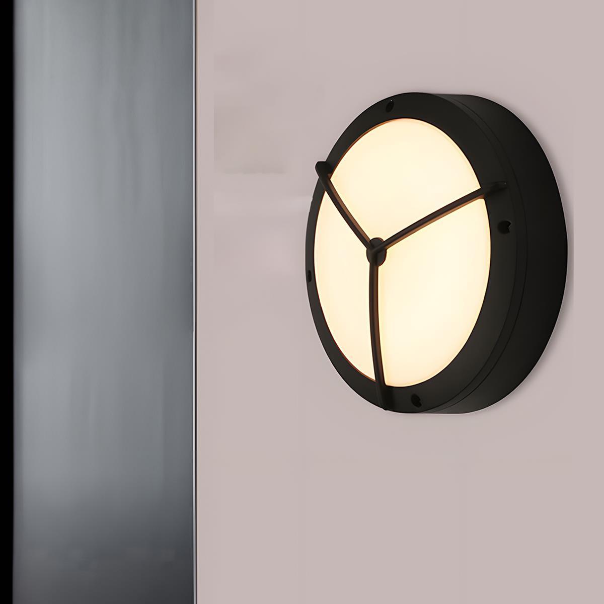 Exterior Sconce LED Weatherproof Aluminum Round 11-Inch 3000K Soft Glow for Entryways Yards Decks Pathways Architectural Accent IP65 Rated M