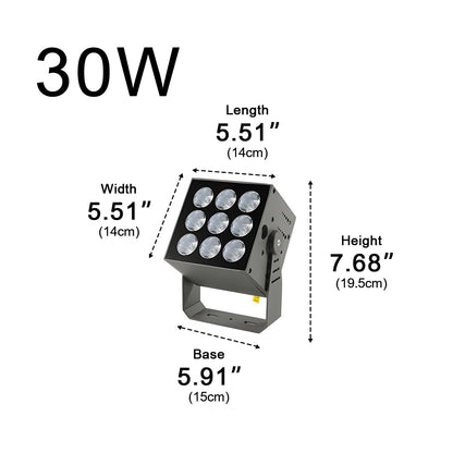Adjustable Weatherproof LED Floodlight Gray Die-Cast Aluminum Wall Fixture 20W 30W 50W 80W Accent Security Lighting Residential Commercial H