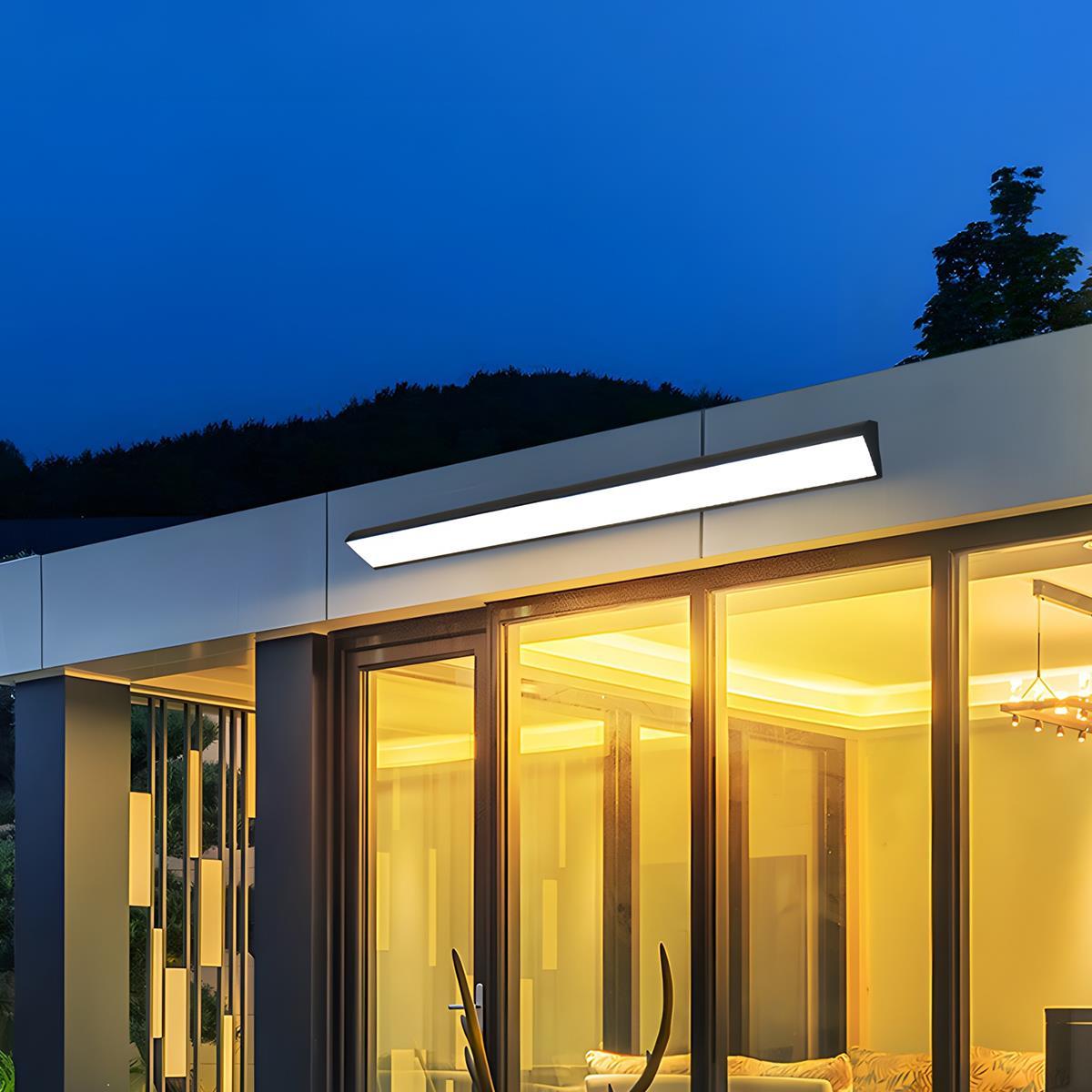 LED Strip Exterior Wall Sconce 18-80W Aluminum Weather-Resistant Linear Fixture for Walkways Entryways Backyards Decks Porches Patios Modern