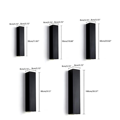 Outdoor LED Wall Light Fixture Up Down Bidirectional Aluminum Housing 20W Porch Patio Garden Exterior Lighting Waterproof IP65 Black Finish