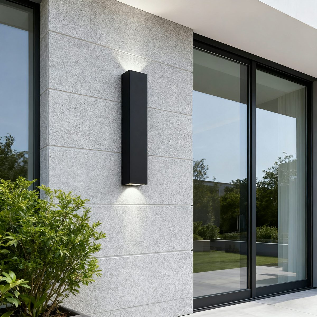 Outdoor LED Wall Light Fixture Up Down Bidirectional Aluminum Housing 20W Porch Patio Garden Exterior Lighting Waterproof IP65 Black Finish