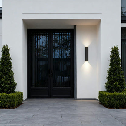 Outdoor LED Wall Light Fixture Up Down Bidirectional Aluminum Housing 20W Porch Patio Garden Exterior Lighting Waterproof IP65 Black Finish