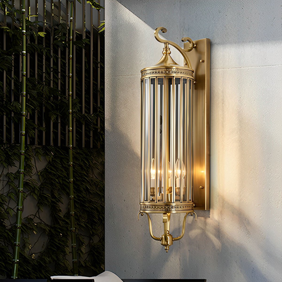 Outdoor LED Fixture Metal & Glass 22 in Patio Garden Entryway 3000K Warm Glow Retro Inspired Weatherproof Wall Mounted Exterior Sconce for P