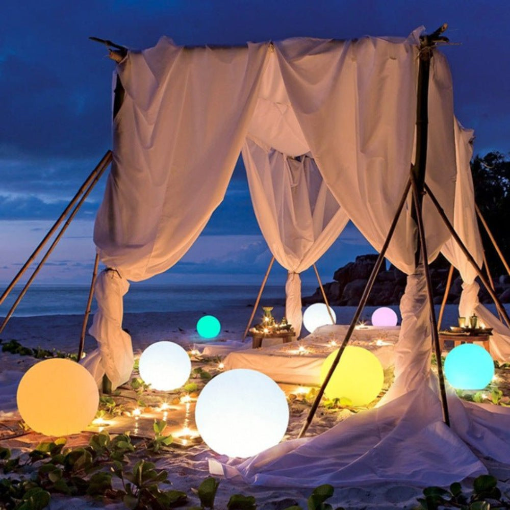 Rechargeable LED Sphere Light 10 Inch 16-Color Remote Waterproof Cordless Patio Garden Decor Indoor Outdoor Mood Lighting Portable Battery P
