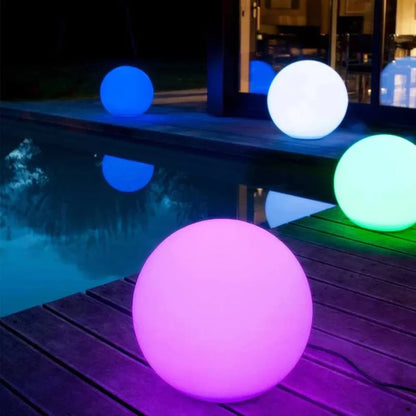 Rechargeable LED Sphere Light 10 Inch 16-Color Remote Waterproof Cordless Patio Garden Decor Indoor Outdoor Mood Lighting Portable Battery P