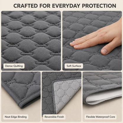 Ortekor Waterproof Pet Sofa Protector Cover for Dogs & Cats - Quilted Furniture Cover for Couch, Bed & Car Seat Protection