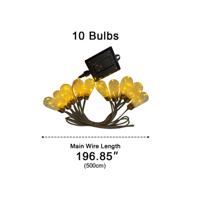 Outdoor Solar LED Edison Bulb Decorative Lights 33 ft Weatherproof Jute Cord for Patio Deck Yard Bistro Canopy Balcony Entertaining Ambient
