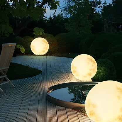 Solar Globe Light 11.8 in Resin Sphere Orb for Yard Pathway Garden Decor Warm White LED Waterproof Outdoor Lighting Patio Lawn Landscape Acc