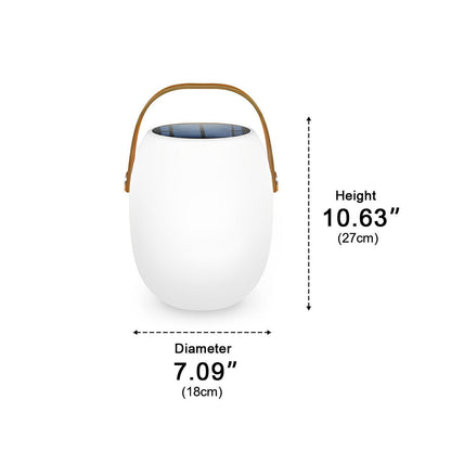 Rechargeable LED Globe Lantern for Deck & Patio with Touch Dimming – 7 in White Sphere Design, Solar + USB Power, Waterproof for Outdoor Din