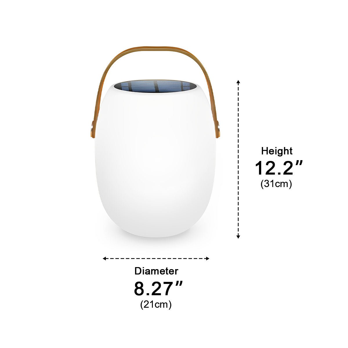 Rechargeable LED Globe Lantern for Deck & Patio with Touch Dimming – 7 in White Sphere Design, Solar + USB Power, Waterproof for Outdoor Din