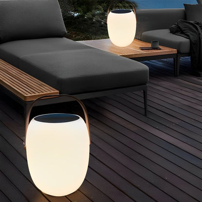 Rechargeable LED Globe Lantern for Deck & Patio with Touch Dimming – 7 in White Sphere Design, Solar + USB Power, Waterproof for Outdoor Din