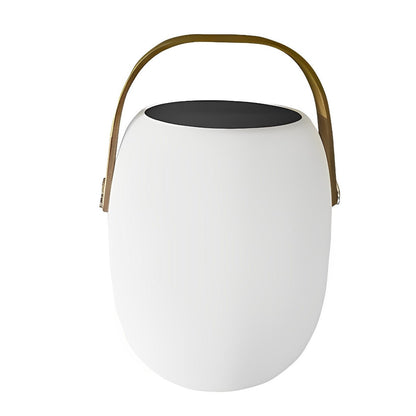 Rechargeable LED Globe Lantern for Deck & Patio with Touch Dimming – 7 in White Sphere Design, Solar + USB Power, Waterproof for Outdoor Din