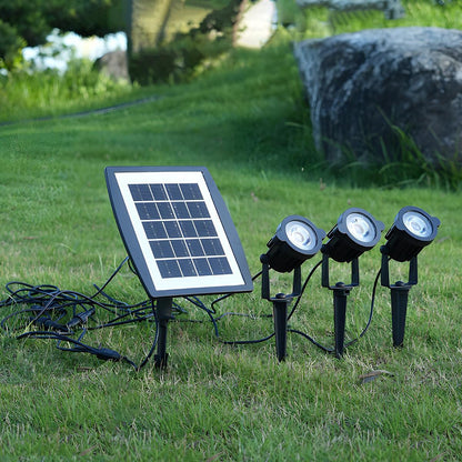 Solar-Powered Outdoor Spotlight Kit 8 ft Cable ABS Housing Adjustable Landscape Accent Light for Yard Pathway Tree Illumination