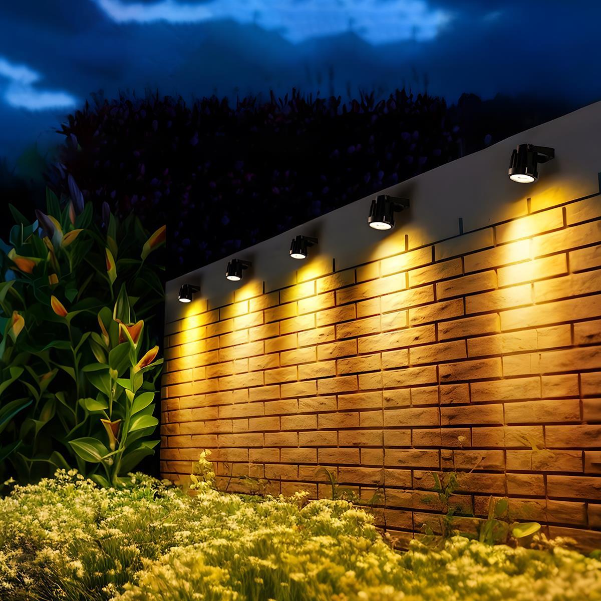 Solar-Powered Outdoor Spotlight Kit 8 ft Cable ABS Housing Adjustable Landscape Accent Light for Yard Pathway Tree Illumination
