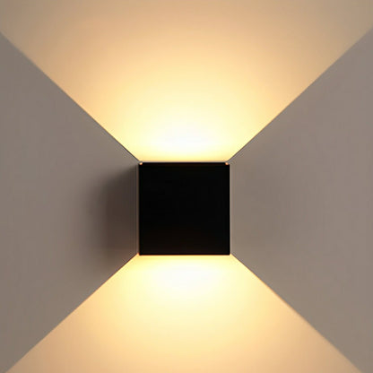 Outdoor Wall Sconce 12W Aluminum Cube Design Black White Up Down Light for Patio Entryway Garden Waterproof IP65