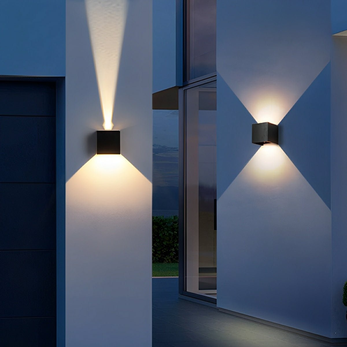 Outdoor Wall Sconce 12W Aluminum Cube Design Black White Up Down Light for Patio Entryway Garden Waterproof IP65