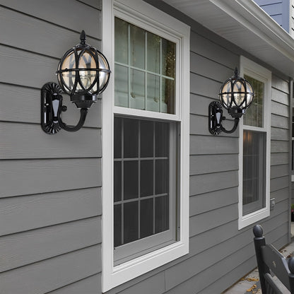 Outdoor Wall Sconce Metal Fixture 13 Inch Black Lantern for Porch Garden Patio Pathway Entryway Exterior Mounted Waterproof IP54 Vintage Dec