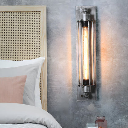 Iron & Glass LED Fixture Vintage Industrial Hardwired Sconce Warm White Light for Hallways Bedrooms Kitchens Bathrooms & Living Spaces