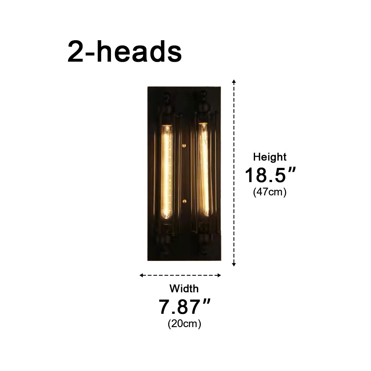 Iron & Glass LED Fixture Vintage Industrial Hardwired Sconce Warm White Light for Hallways Bedrooms Kitchens Bathrooms & Living Spaces