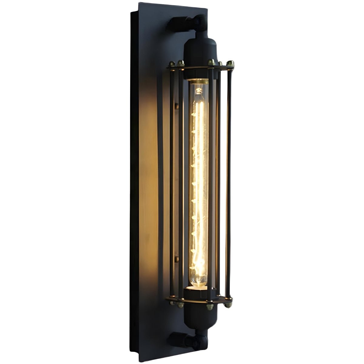 Iron & Glass LED Fixture Vintage Industrial Hardwired Sconce Warm White Light for Hallways Bedrooms Kitchens Bathrooms & Living Spaces